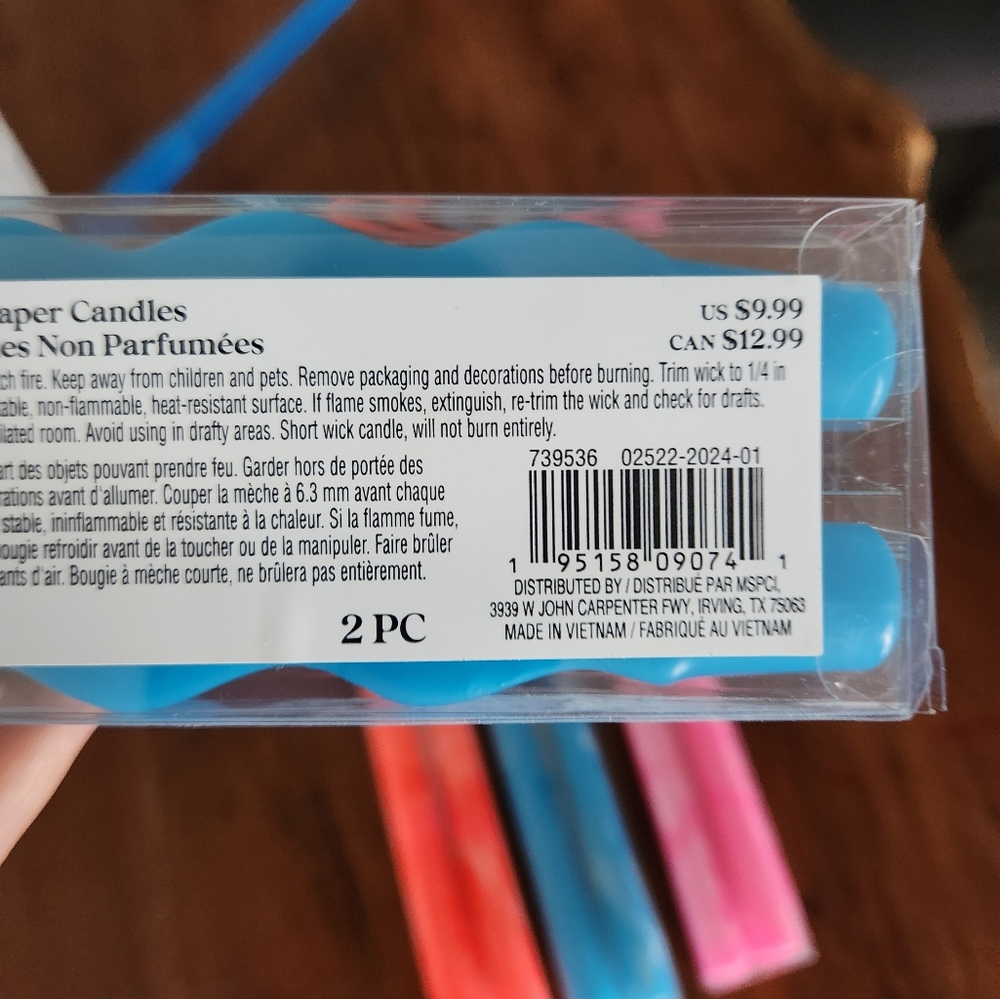 Unscented Neon candles 4 sets green/blue pink blue orange. Dia de Los muertos - Picture 3 of 4